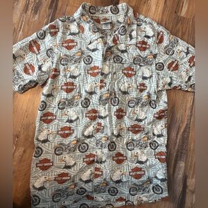 Harley-Davidson kids XL Eagle Motorcycle Logo printed Button Down Shirt